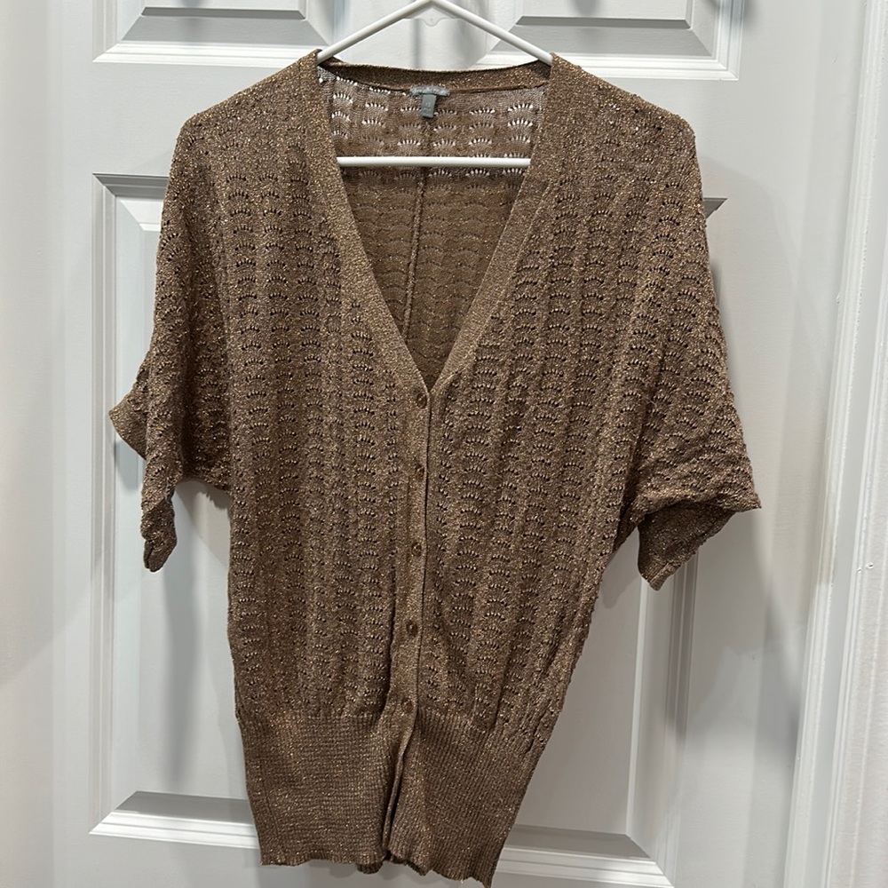 Charlotte Russe Bronze Button-Down Sweater